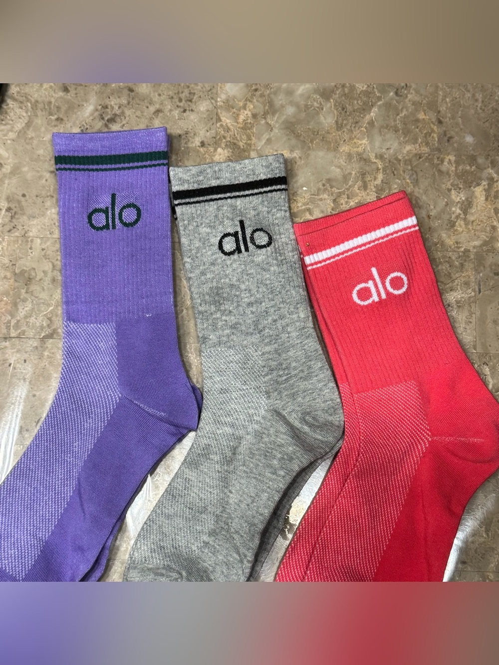New Women’s Alo Socks
New without tags
3 pairs 
Fits sizes 6-11